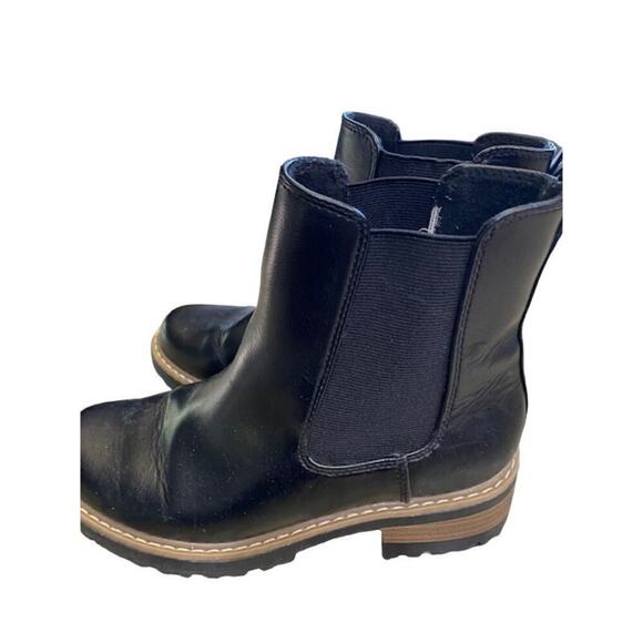 UNIVERSAL THREAD FAUX LEATHER ANKLE CHELSEA WOMENS BOOTS BLACK SZ 6 NEW - Picture 6 of 9